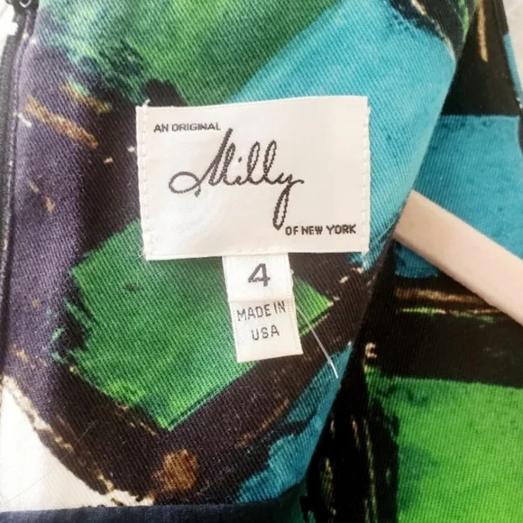 Milly of New York Geometric Block Sleeveless Pencil Sheath Dress sz 4 - Picture 8 of 10